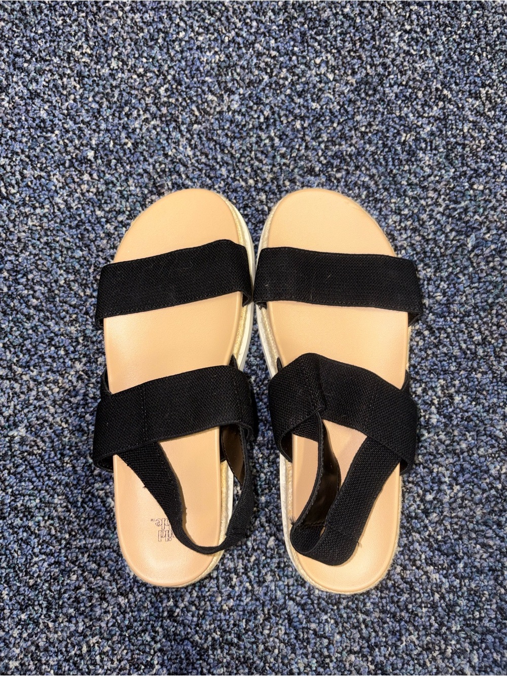 Black Strappy Comfort Platform Sandals